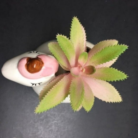 Unicorn Succulent Planter White Pink Desktop Holder Bathroom Organizer - Picture 5 of 5